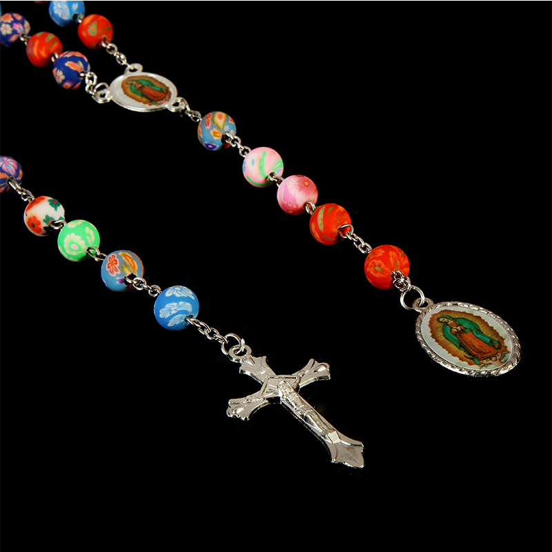 Collana Rosario Ceramica Morbida Da 8 Mm, Collana A Croce Di Argilla Morbida Ca…