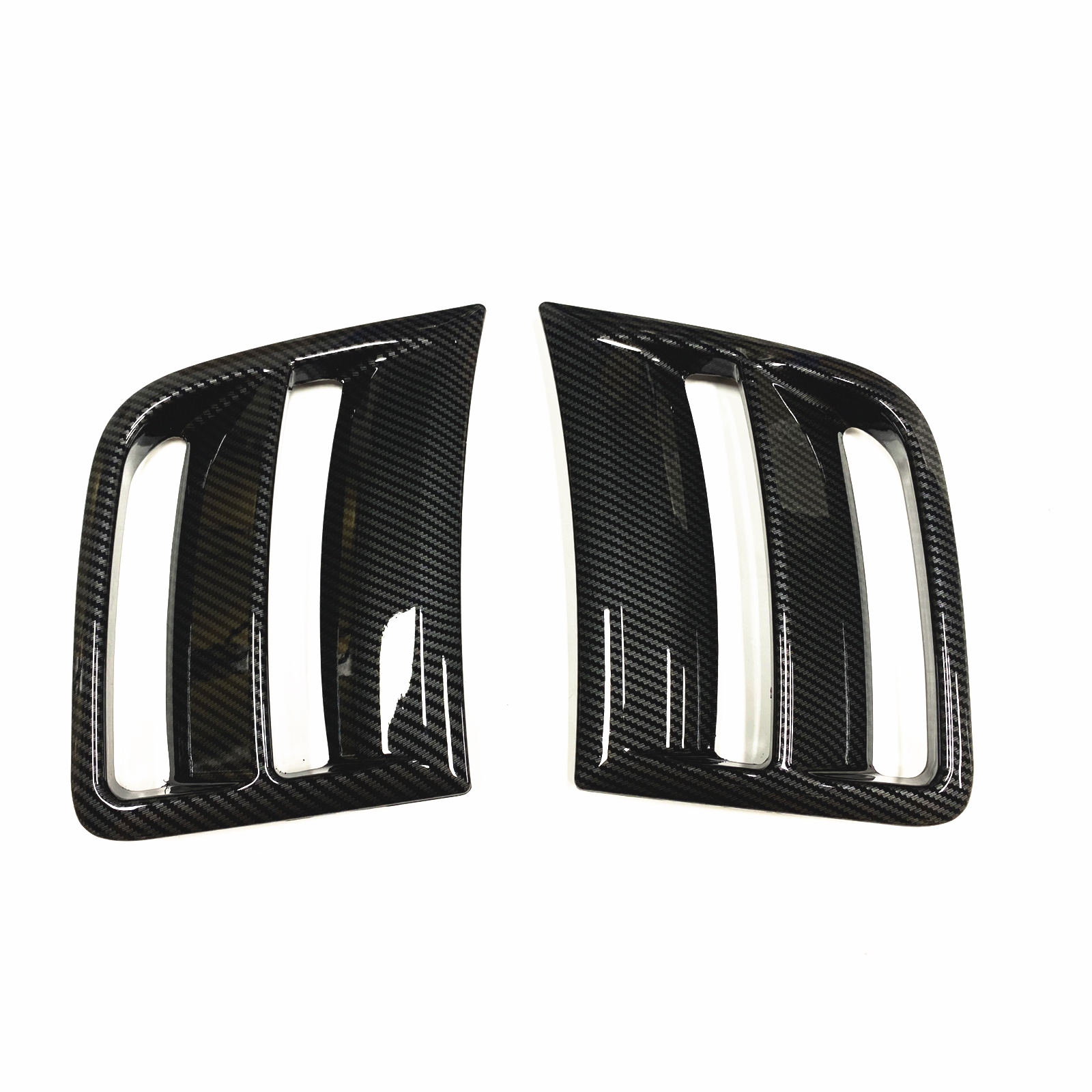 For Subaru Impreza WRX ST/WRX 2009-2014 Carbon Fiber Look/Gloss Black Fender Intake Frame Trim Front Bumper Side Air Vent Cover