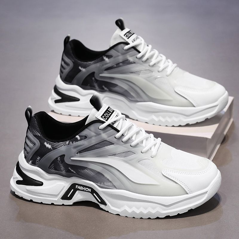 Men's Shoes New Mesh Versatile Running Shoes Sneakers Thick-soled Anti-slip Clunky Shoes Trendy Shoes Blue Free shipping