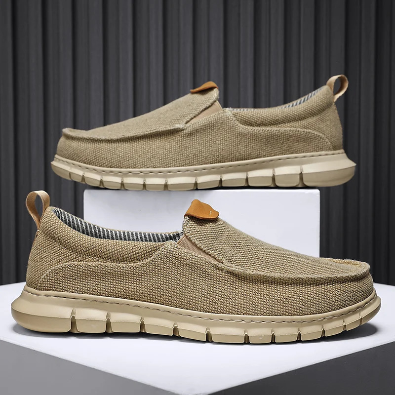 Men Canvas Shoes Fashion Mens Casual Shoes Light Non-slip Loafer Washed Denim Flat shoes Outdoor Sneakers Vulcanized Shoes 250225
