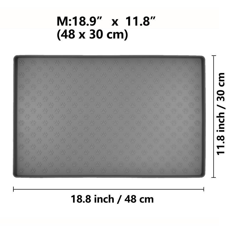 Dog Food Mat - Silicone Pet Dog Cat Feeding Mat with Raised Edges for Non-Slip and Waterproof Pet Bowl Mat Pet Supplies Hot Sale