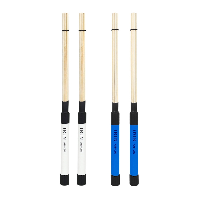 B36F 1 Pair Drumsticks Brushes 20 Bamboo Dowels Rods Drum Brush Standard Multi-Rod Bundle Sticks Music Instrument Accessory