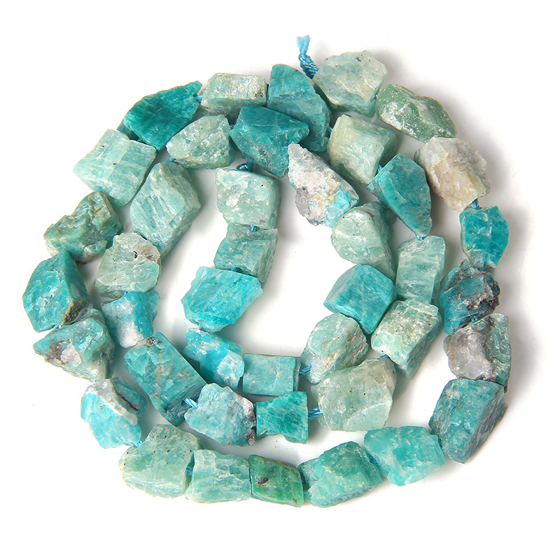 Freeform 7-11MM Real Blue Amazonite Stone Beads Irregular Semi-precious Minerals Stones Bead Nugget For Jewelry Making Handmade