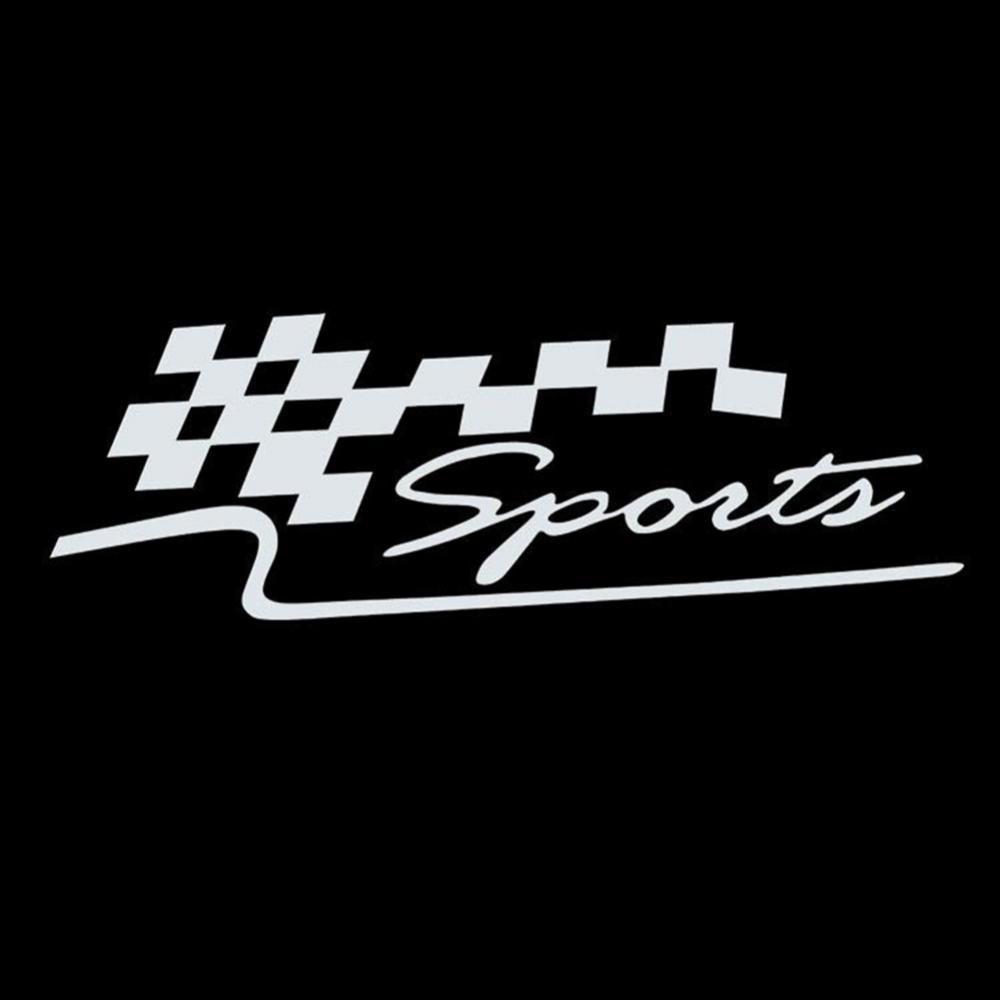 Funny Word Sticker SPORT Letter Checkered Racing Flag Removable Car Sticker Auto Reflective Decal