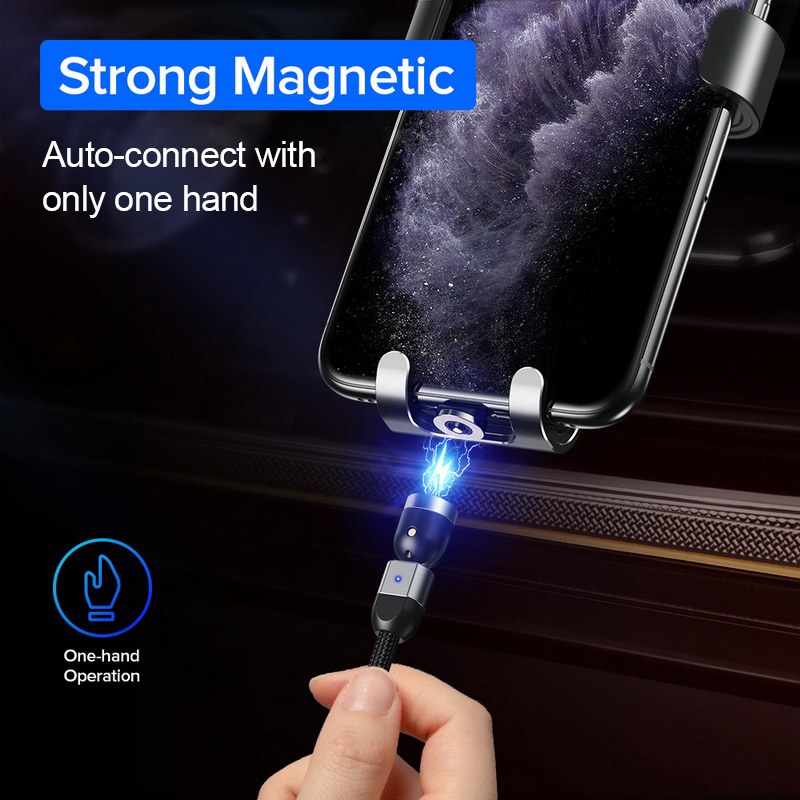 Type-C magnetic suction data cable, 540-degree swivel connector, rotating magnetic suction data cable, strong magnetic Android data cable