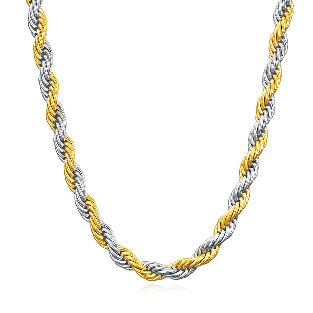 Gold Color Twisted Rope Chain Necklaces Chunky Wide Thin Chains Necklaces for Women Men Minimalist Necklace Instajewelry