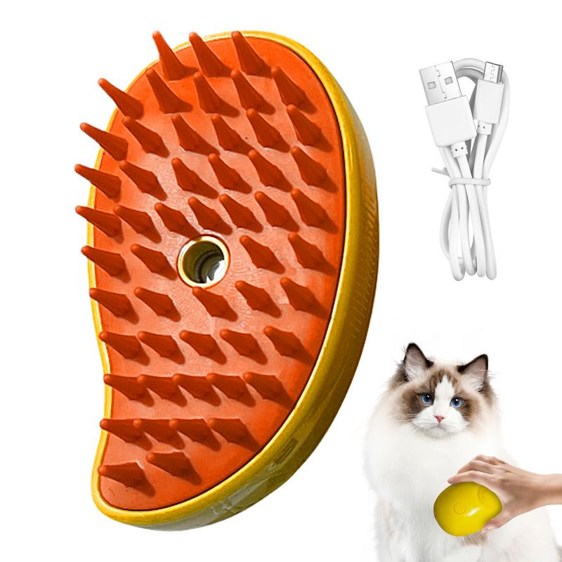 3-in-1 Electric Dog Brush Spray USB Rechargeable Pet Hair Grooming Combs With Mist Mango Shape Comb For Grooming