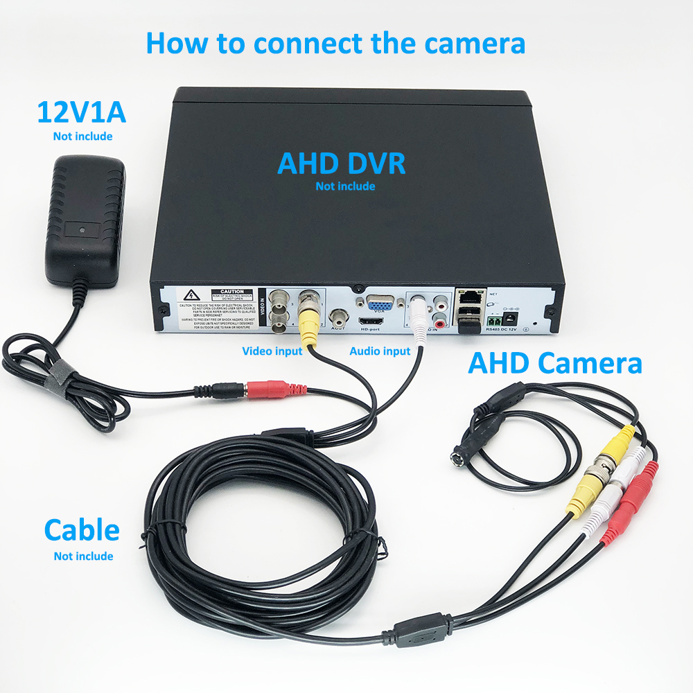 1080P Mini CCTV Security AHD Camera PAL NTSC HD 720P 3.6mm Lens With BNC Video RCA Audio Microphone