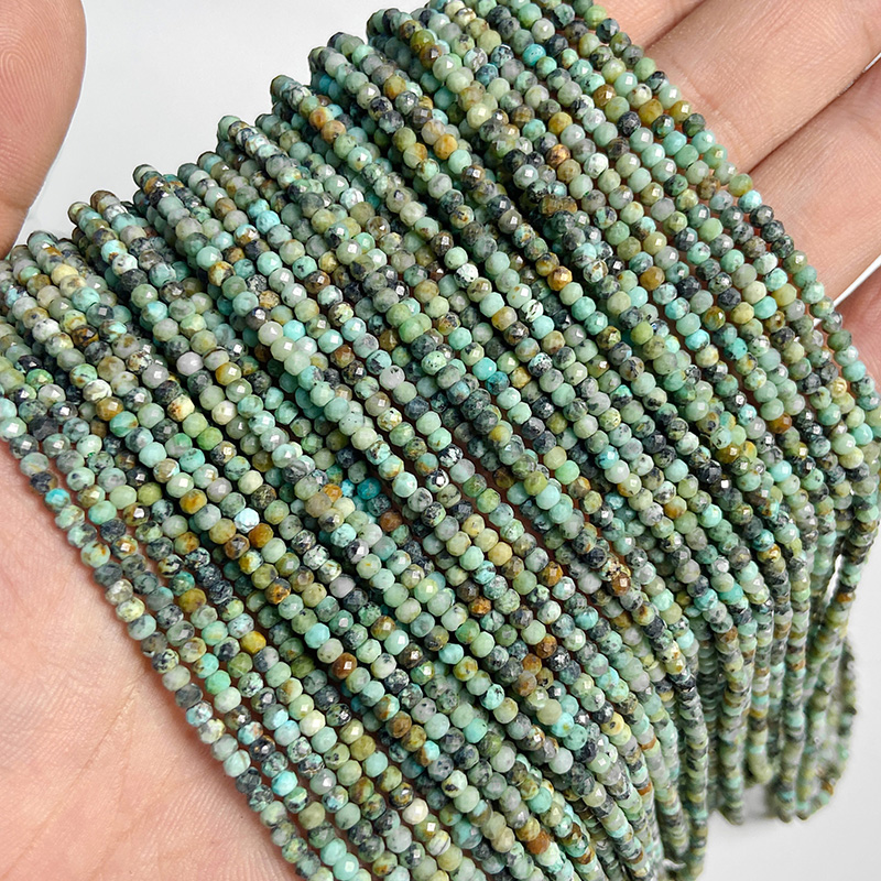 Rondelle Faceted Green Malachite Natural Stone Beads Loose Spacer Unakite Jaspers Beads For Jewelry Making Bracelet Necklace DIY