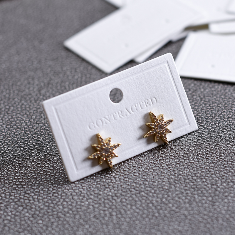 High Quality White Eco-friendly Paper Stock Jewelry Accessories Earrings Display Card Label Tags Wholesale Store
