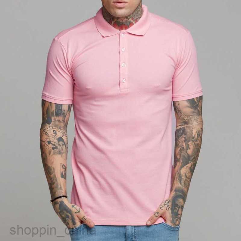 Men's T Shirts new style Male slim solid color stand collar casual cotton polo shirt short sleeved young men clothing tees tops