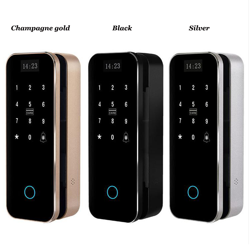 Smart Sliding Gate Lock Glass door Biometric Fingerprint lock Code Card Doorbell Office/Store Swing gate lock