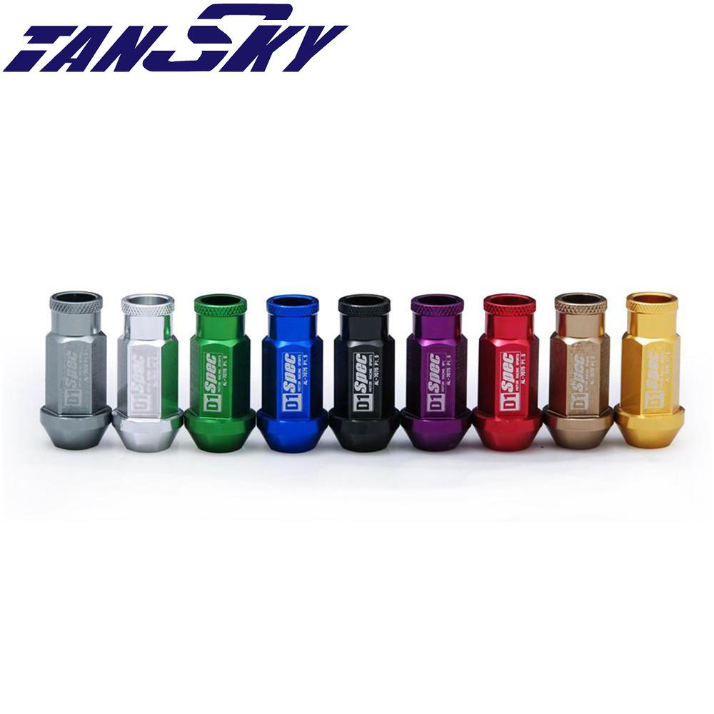 D1spec Racing jdm Billet Aluminium Car Wheels Rims Wheel Lug Nuts M12X1.5 Or M12X1.25, L:52mm 20PCS/SET 650NUTS-L