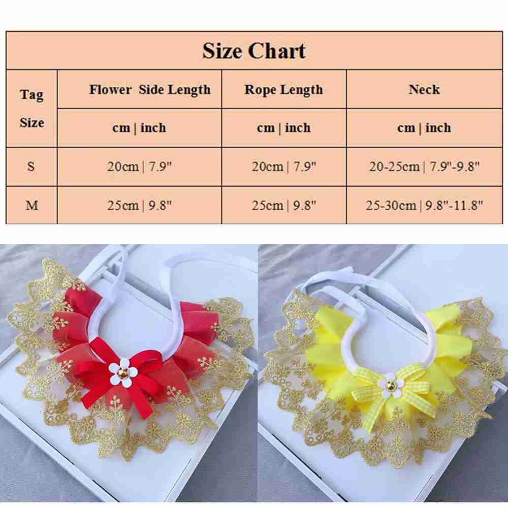 Adjustable Cat Necklace Neck Strap Lace Mesh Bowknot Puppy String Bib Dog Neckerchief Pet Collar