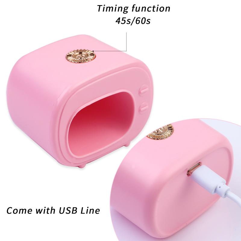 Mini Tv Shape Nail Drying Lamp Uv Led for Manicure Fast Curing Gel Nail Polish Professional Nail Dryer Machine Salon Tools