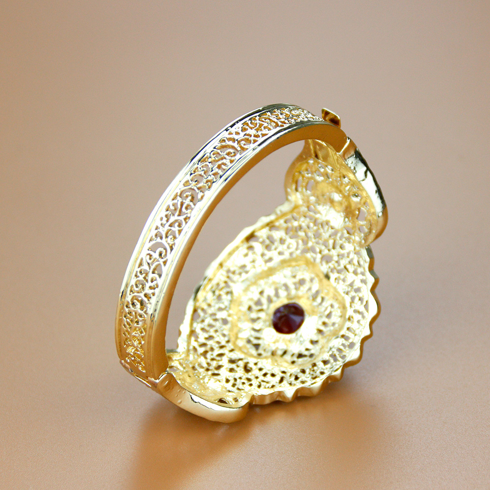 Sunspicems Elegent Morocco Jewelry Women Bangle Bracelet Gold Color African Traditional Crystal Bracelet Indian Bridal Bijoux xp