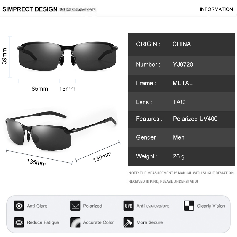 SIMPRECT Photochromic Polarized Sunglasses For Men 2023 Luxury Brand Designer Retro Vintage Square Rectangle UV400 Sun Glasses