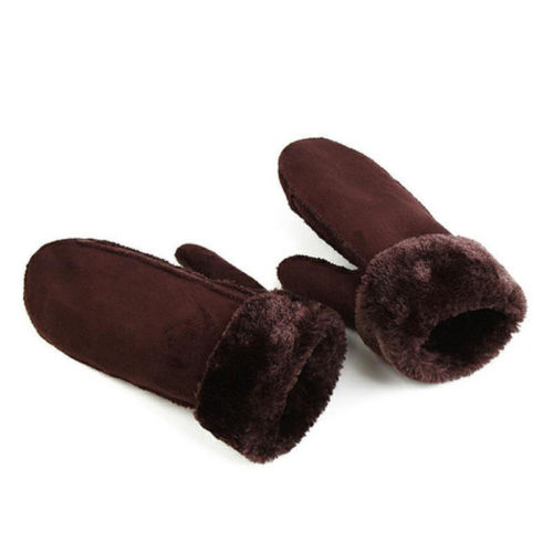 Winter Women Wool Gloves Genuine Leather Gloves Ladies Leather Mittens Thicken Warm Cute Sheepskin Women Gloves Outdoor