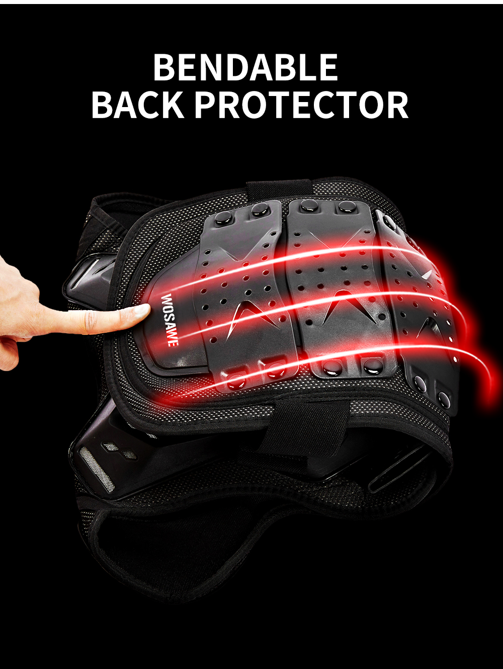 WOSAWE Full Body Motorcycle Armor Vest Children Kids Motocross Armour Jacket Chest Spine Knee Elbow Guard Skiing Skating Armor