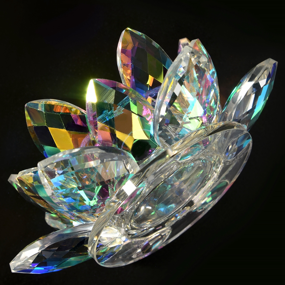 1PC Rainbow Lotus flower Cup Acrylic Liquid Dish Crystal Clear Glass Nail Cup with Lid Bowl for Acrylic Powder Nail Art Tool