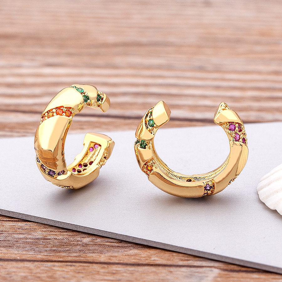 Hot Sale Wide Ear Cuffs Clip On Earrings for Women Without Piercing Copper CZ Cartilage Earcuffs Wedding Ear Clips Jewelry