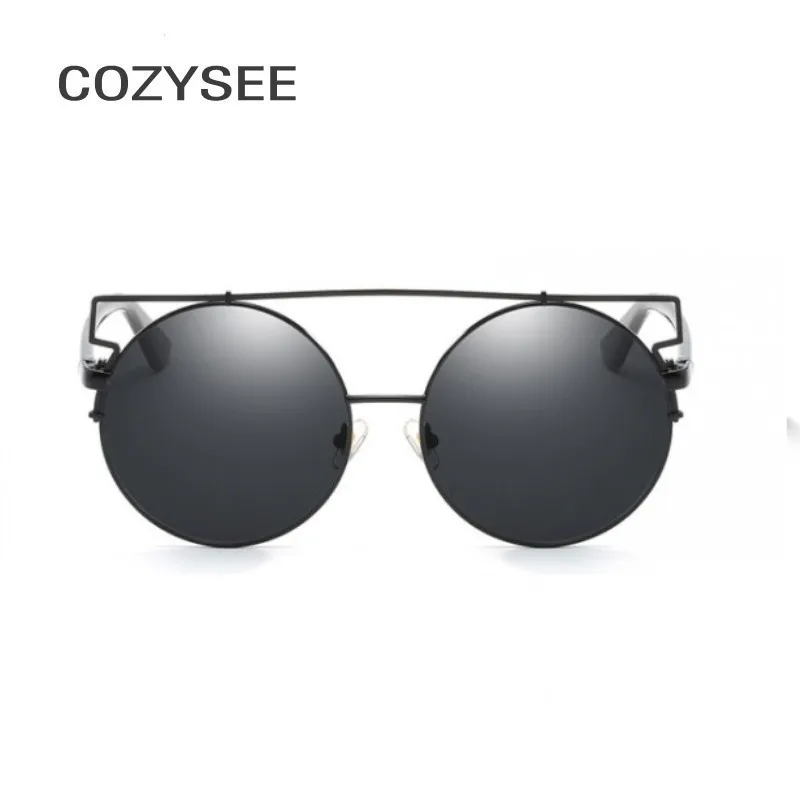 Retro Oversized Round Sunglasses Trend Metal Frames Big Round Eyewear Red Mirror Sun Glasses Female Circle Glass Brand Designer