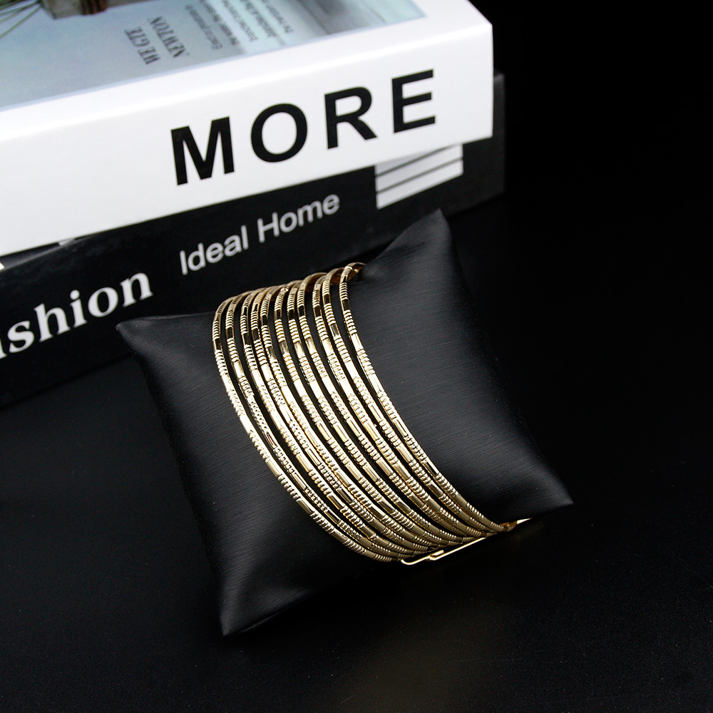 Sunspicems Trendy Cuff Bracelet Gold Color Women Bracelet Sets Arabic Bride Bracelet Morocco Algeria Bangle Wedding Jewelry Gift
