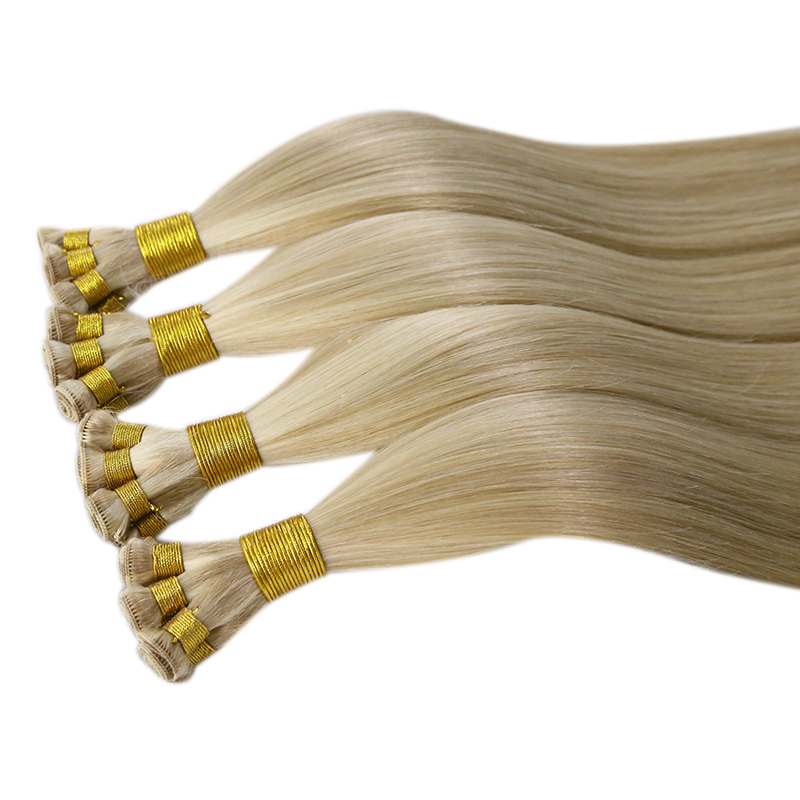Genius Weft Human Hair Extensions Straight Raw Virgin Hair Weaves Bundles Invisible Lightweight 100g Double Drawn Hairpiece