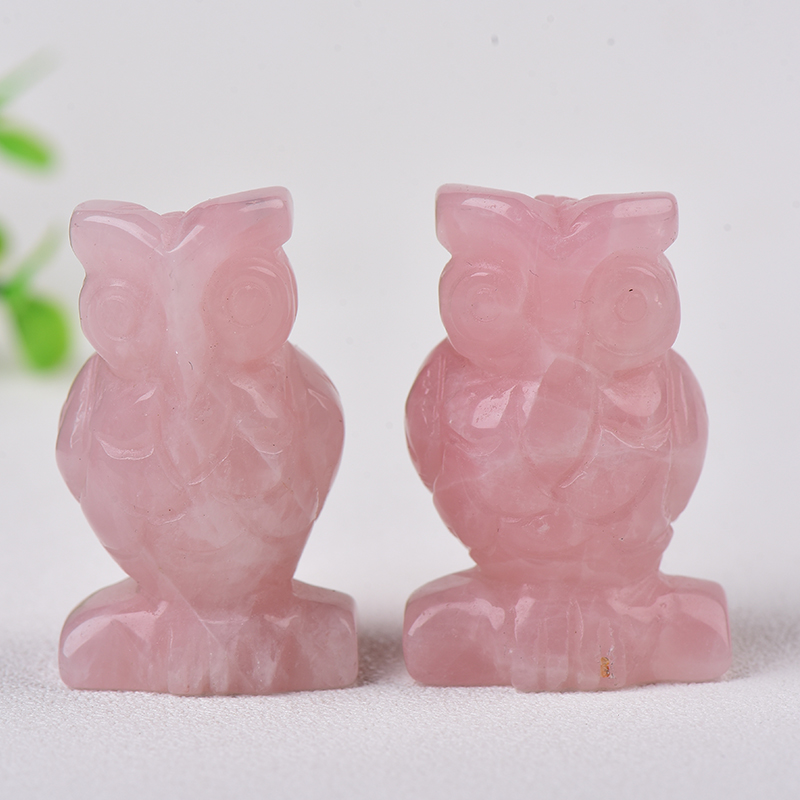 1PC 100% Natural Stone Carved Owl Animal Ornaments Tigers Eye Crystal Stone Crafts Handmade Figurine Home Decor collect DIY Gift