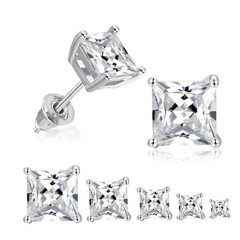 CAOSHI Brilliant Square Zirconia Stud Earring Simple Design Exquisite Jewelry High Quality Gift for Girlfriend Factory Wholesale