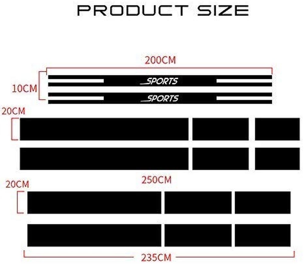 Racing Body Side Stripe Skirt Roof Hood Decal Sticker for Ford Mustang 2015-2017 Vinyl Sport Badge Car Styling Accessories Red