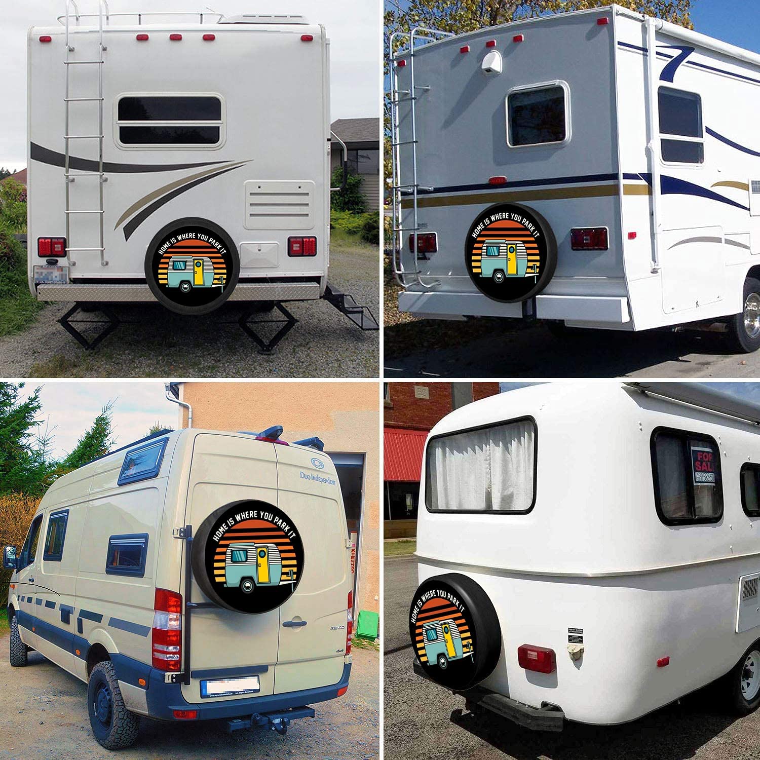 DSTARYZ Funny Campervan Spare Tire COVER CAR PVC Thickening Leather for Car, Trailer, RV, SUV, Truck and Many Veh