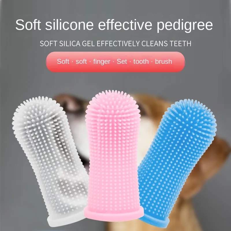 Pet Toothbrush Finger Set Brush Oral Cleaning Cats and Dogs Oral Dental Care To Prevent Tooth Decay Pet Cleaning Supplies