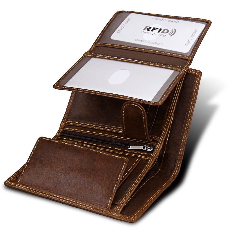 Classic Men's Wallet Vintage Genuine Leather Wallet for Men High Quality Cow Skin Business Credit Card Holder Men's Coin Purse