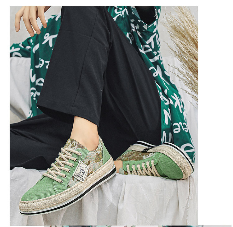 S Ddmysports Men Canvas Versatile Athleisure Flat Soft Soled Cloth Shoes Comfortable Fashionable Green Free Shipping Outdoor oft oled hoes hipping