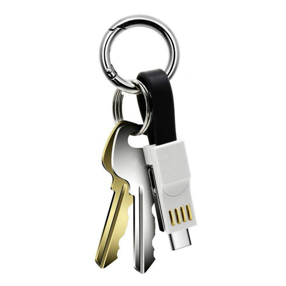 3 in 1 Magnetic Key Chain Micro USB Type C Data Charge Cable For iPhone Magnetic Data Cable Key Rings Charging Keychains