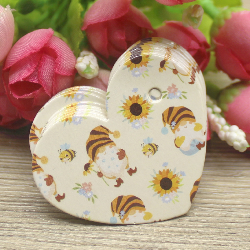 New sale 100pcs Paper Heart Shaped Merry Christmas Tags DIY Handmade Wedding Party jewlery packaging earring cards
