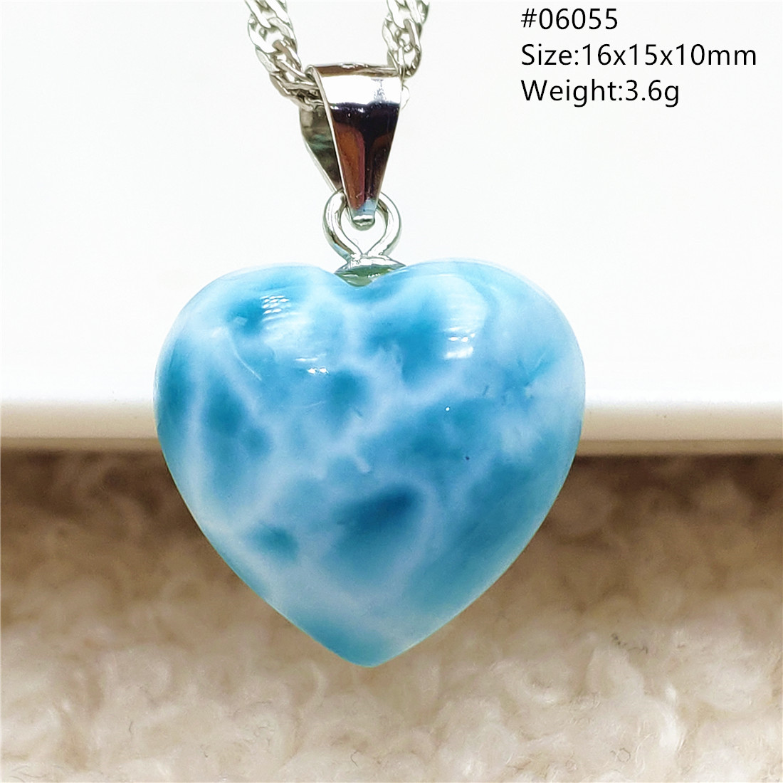 Natural Blue Larimar Water Drop Pendant Love Beads Jewelry Women Men Water Pattern Crystal Love Necklace From Dominia AAAAA