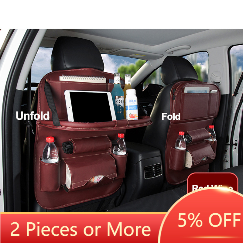 1PC Car Stowing Tidying Back Seat Storage Bag Organizer Foldable Table Waterproof Multi-Pocket Auto Car Accessories Organizador