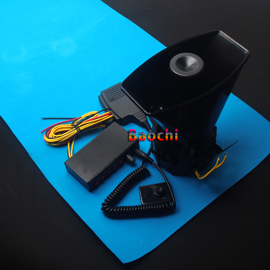 Car 12V Alarm Horn Siren Sound 100W Police Siren Warning Loudspeaker Tone AUTO Electronic Horn Megaphone Train MIC PA System