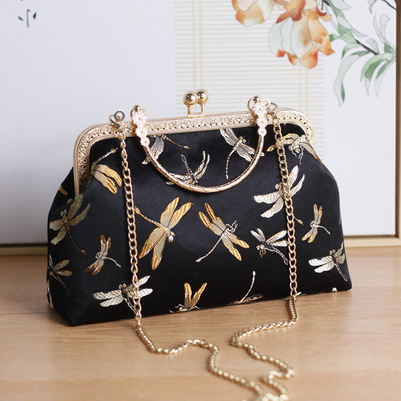 NEWEST Pure Handmade Chain Women Shoulder Crossbody Bag Vintage Designer Lock Shell Vintage Bags Women's Handbags Purses Wallet