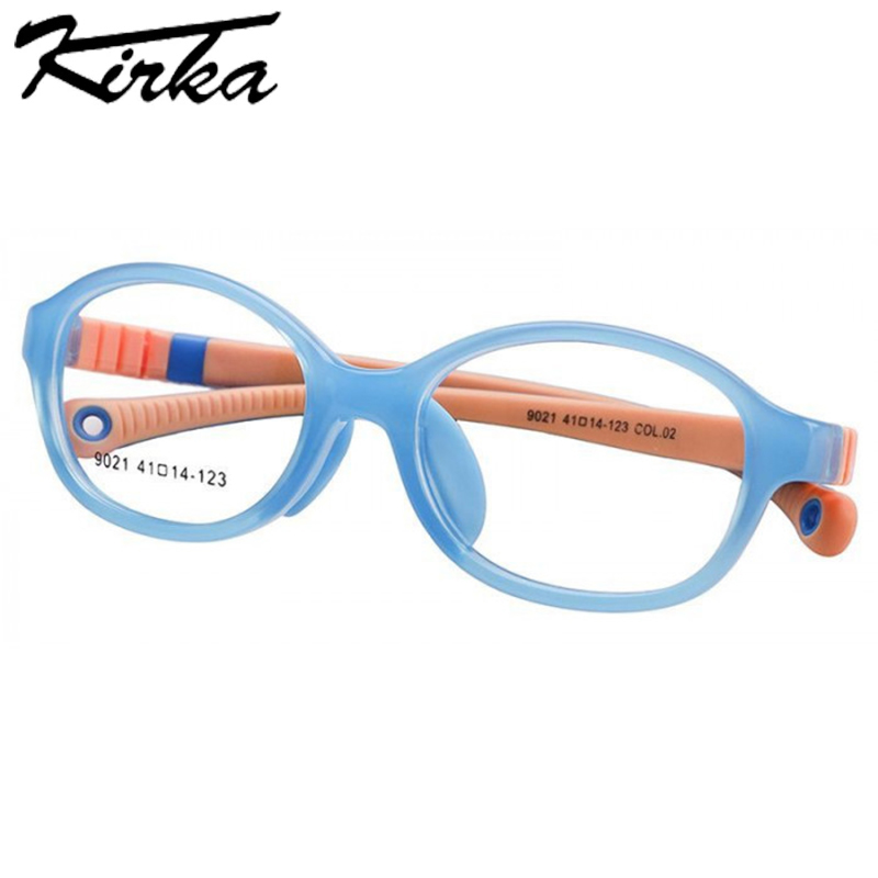 Kirka Candy Color Eyeglasses Frame for Kids Oval Shape Children Glasses Frame Myopia Reading Glasses Frame with Clear Lens 9021
