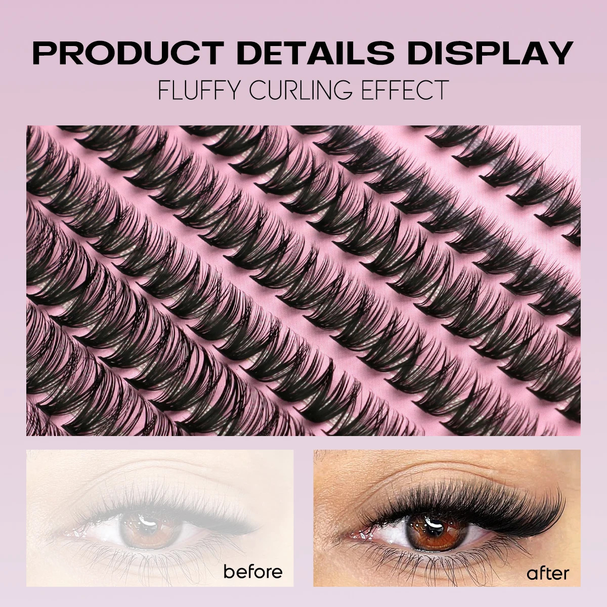 GROINNEYA Lash Clusters Kit With Waterproof Strong Hold DIY Lash Extension Kit Lash Bond And Seal And Eyelash Tweezers Makeup 240624