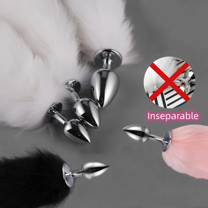 BDSM Erotic Inseparable Plush Fox Tail Butt Plug with Fetish Anal Sex Toys for Woman Man Couples Cosplay Adult Game Shop