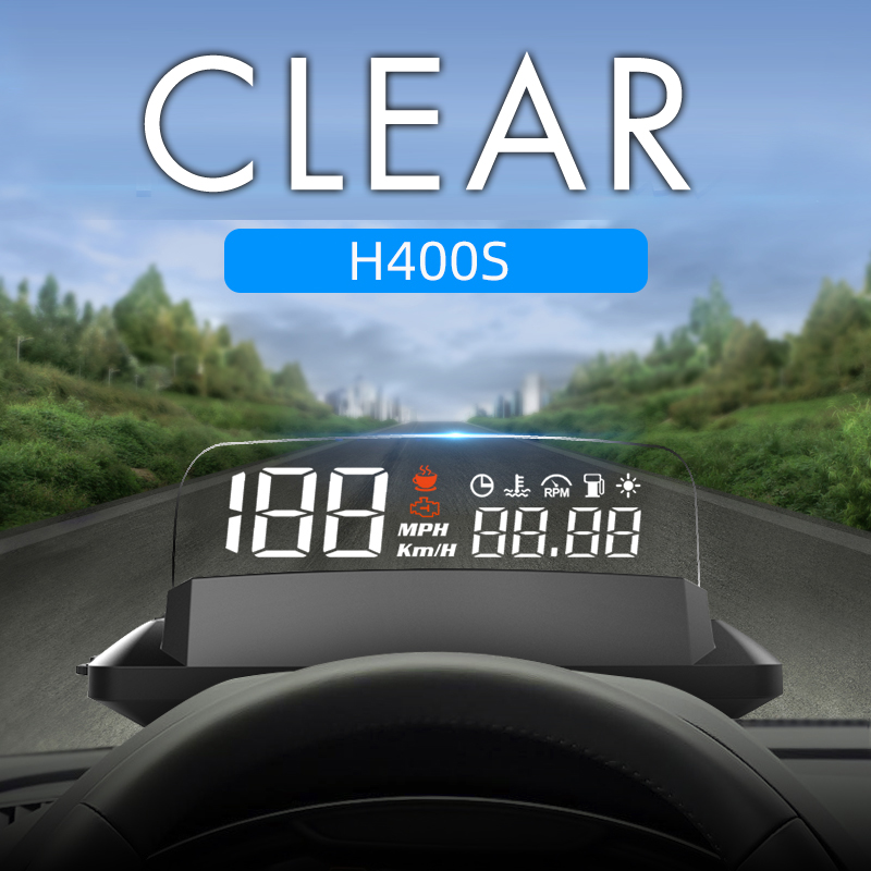 H400S Head-Up Display Universal HUD Driving Computer OBD Speed Projector Fuel Mileage Alarm Car Accessories