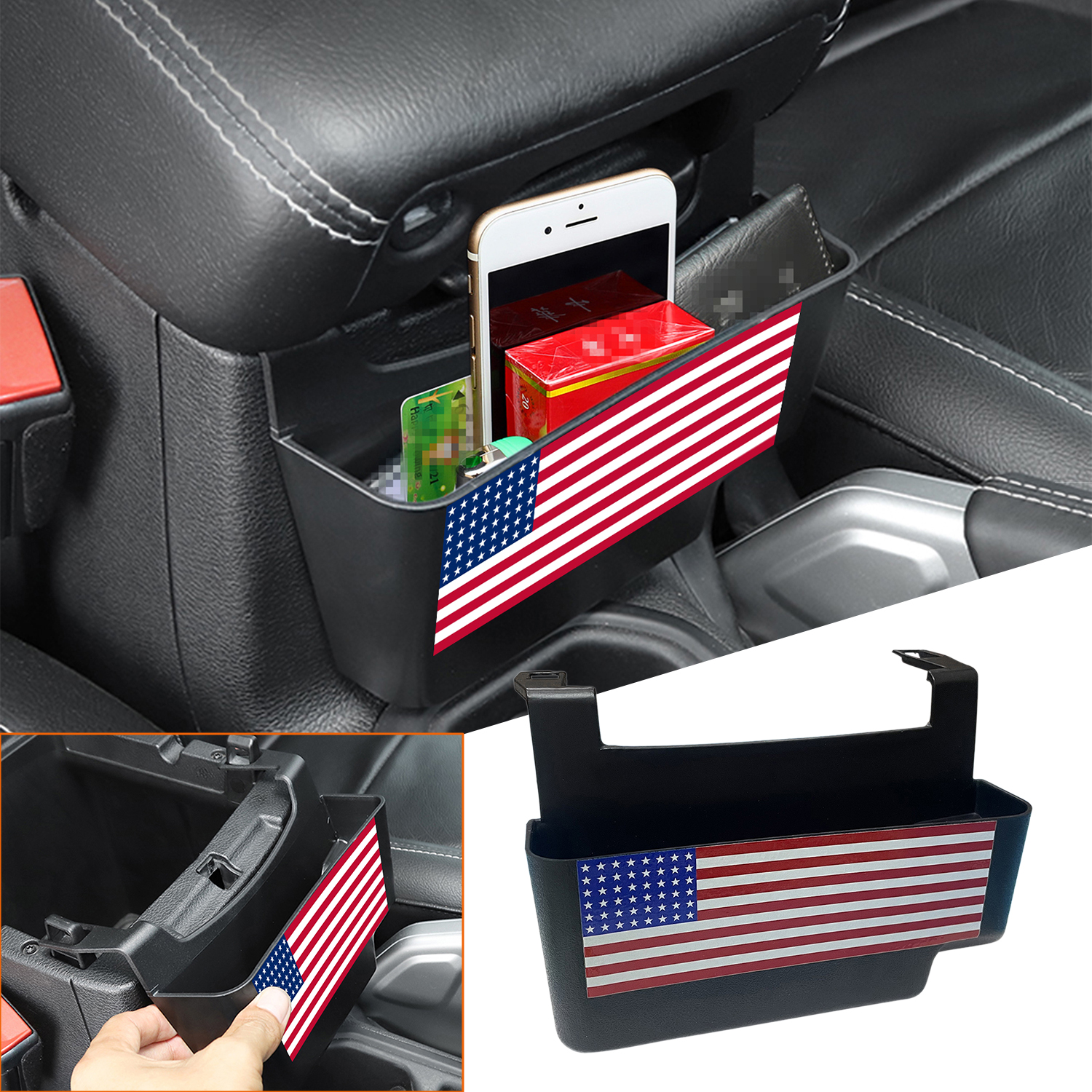 Car Center Console Armrest Storage Box Organizer Tray for Jeep Wrangler JL Gladiator JT 2018-2023 Stowing Tidying Accessories