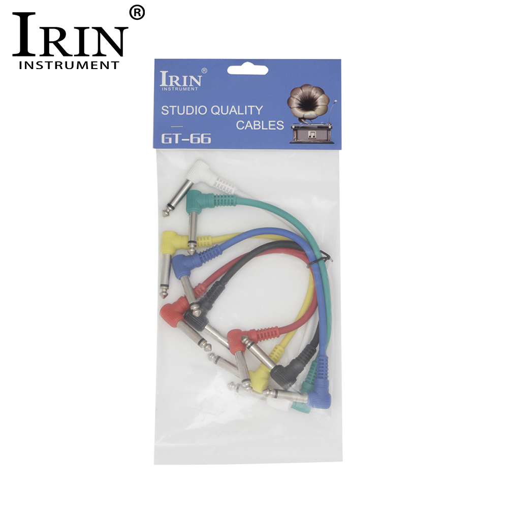 IRIN Guitar Effect Pedal Patch Connecting Cables Line 6.35mm Pedal Cable 21Cm Right Angle Cord Copper Wire Guitar Accessories