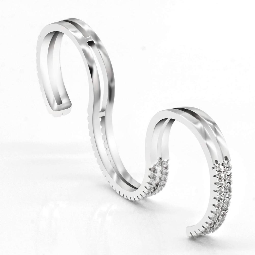 Three Fingers Women Ring Adjustable Size Ring with AAA Cubic Zirconia Stones Classic Finger Ring for Women Special Jewelry