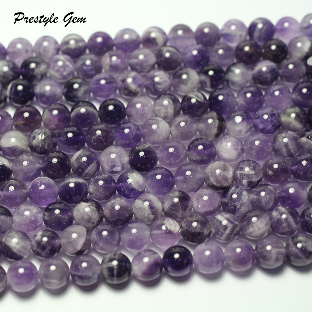 Meihang (2 strand/set) 7.5-8mm 10mm Dogteeth amethyst quartz crystal smooth round beads for jewelry diy design