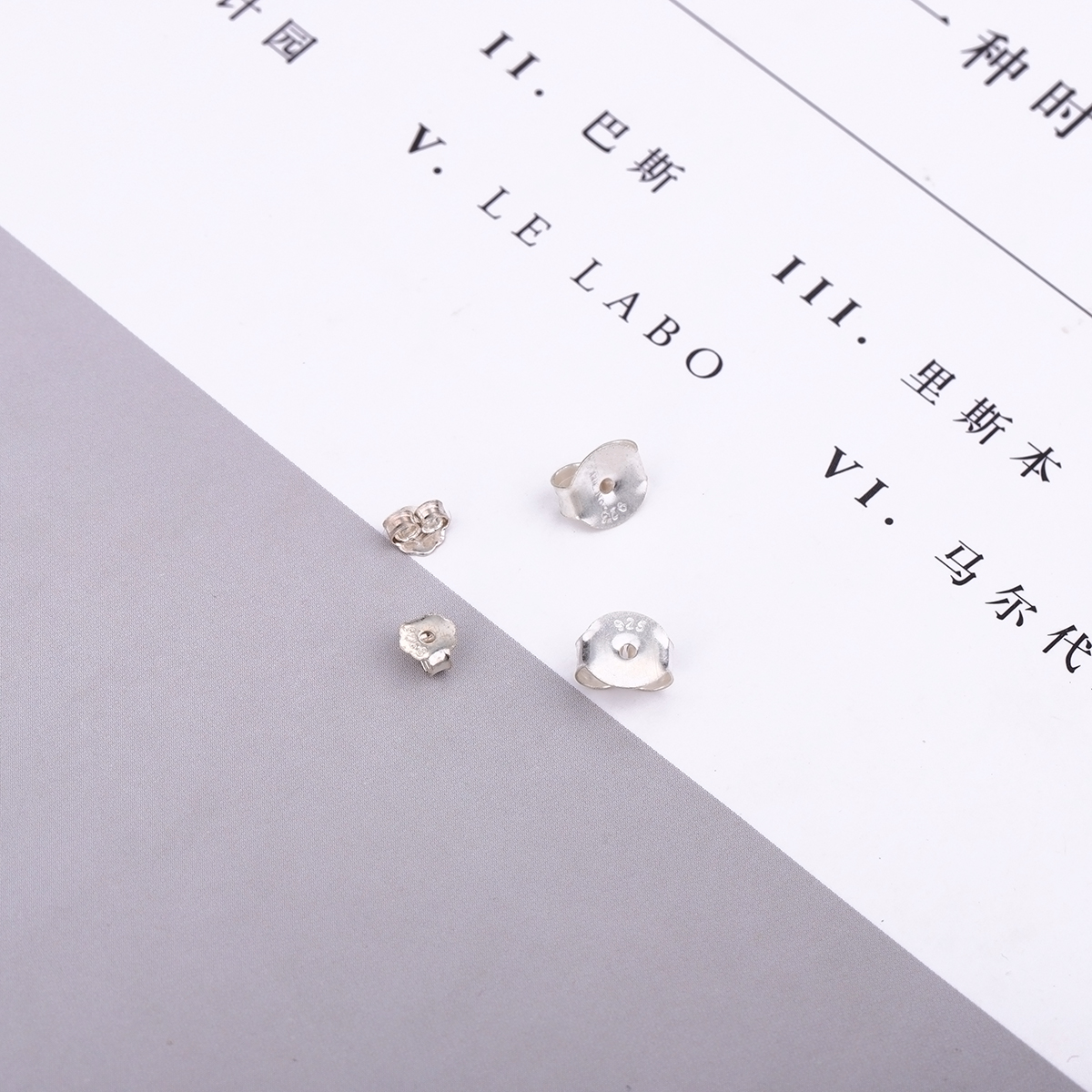 10/4pcs DIY 925 Silver Earrings Jewelry Accessories Earring Back Earring Plug Bullet Ear Plugging Butterfly End Stoppers